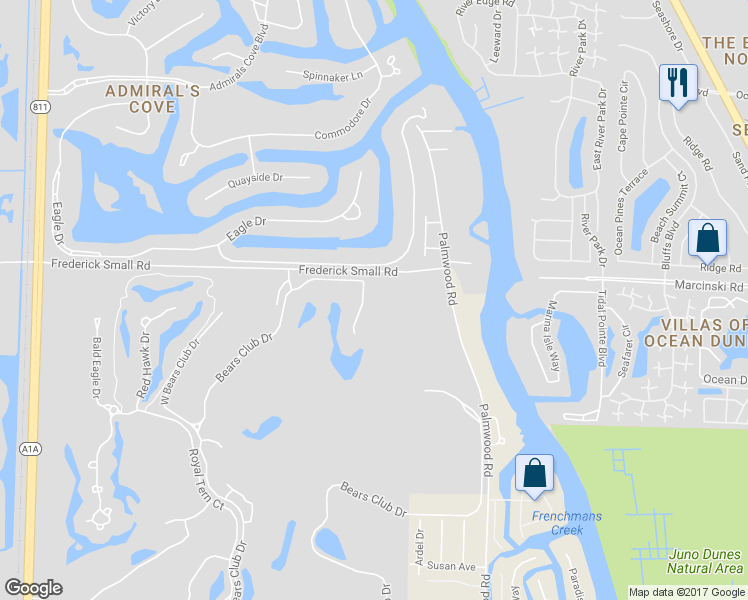 map of restaurants, bars, coffee shops, grocery stores, and more near 211 Bears Club Drive in Jupiter