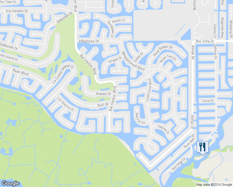 map of restaurants, bars, coffee shops, grocery stores, and more near 3830 Bal Harbor Boulevard in Punta Gorda