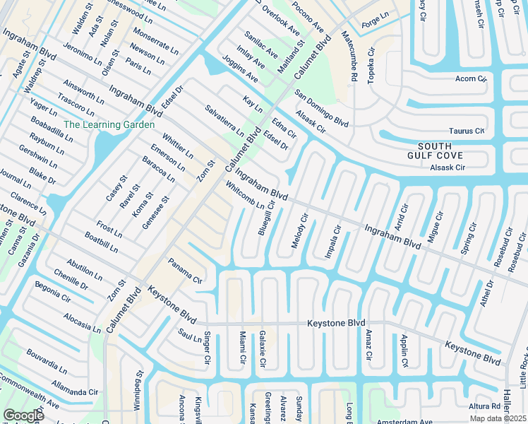 map of restaurants, bars, coffee shops, grocery stores, and more near 14265 Whitcomb Lane in Port Charlotte