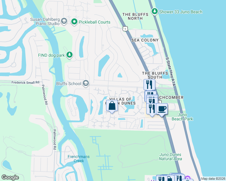 map of restaurants, bars, coffee shops, grocery stores, and more near 1005 10th Court in Jupiter