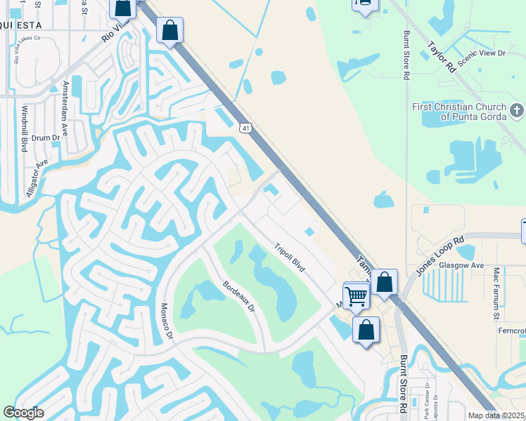 map of restaurants, bars, coffee shops, grocery stores, and more near 3710 Albacete Circle in Punta Gorda