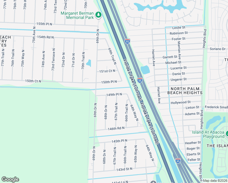 map of restaurants, bars, coffee shops, grocery stores, and more near 6751 149th Place North in West Palm Beach