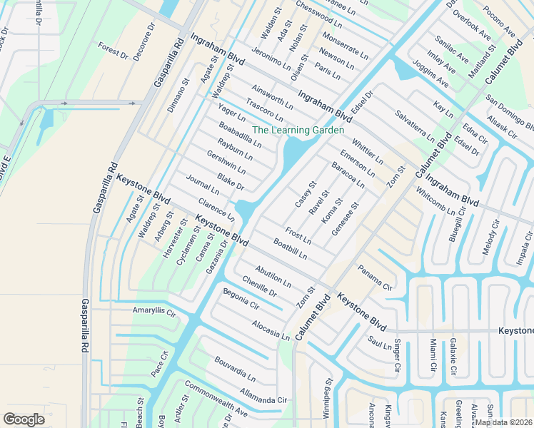 map of restaurants, bars, coffee shops, grocery stores, and more near 13464 Frost Lane in Port Charlotte