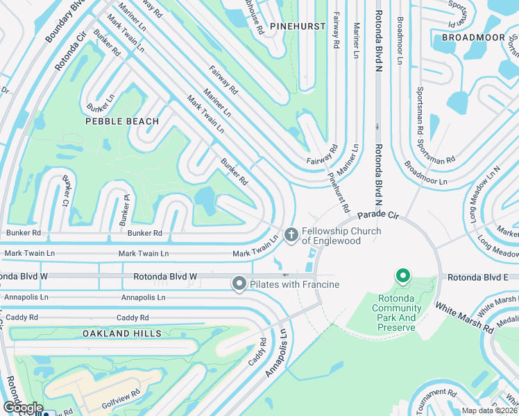 map of restaurants, bars, coffee shops, grocery stores, and more near 142 Bunker Road in Rotonda West