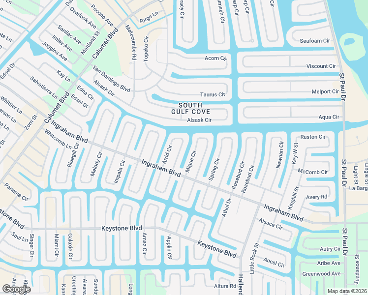 map of restaurants, bars, coffee shops, grocery stores, and more near 9296 Arrid Circle in Port Charlotte