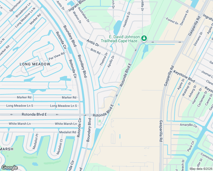map of restaurants, bars, coffee shops, grocery stores, and more near 213 Apollo Drive in Rotonda West