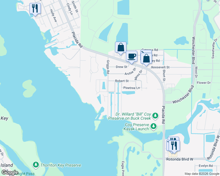 map of restaurants, bars, coffee shops, grocery stores, and more near 9160 Griggs Road in Englewood