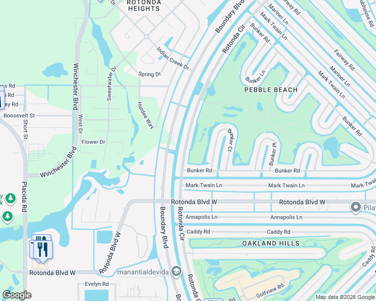 map of restaurants, bars, coffee shops, grocery stores, and more near 230 Rotonda Circle in Rotonda West