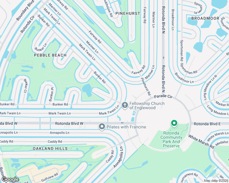 map of restaurants, bars, coffee shops, grocery stores, and more near 142 Bunker Road in Rotonda West