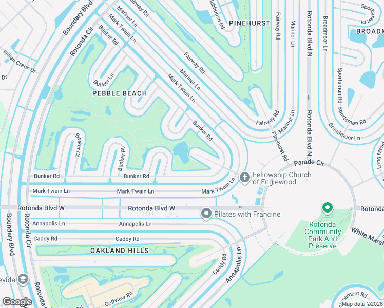 map of restaurants, bars, coffee shops, grocery stores, and more near 20 Pebble Beach Rd in Rotonda West