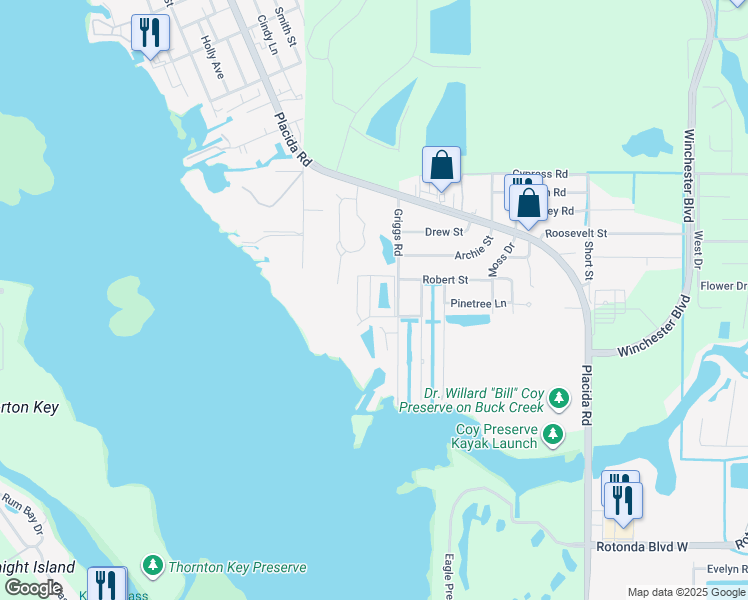 map of restaurants, bars, coffee shops, grocery stores, and more near 46 Amber Street in Englewood