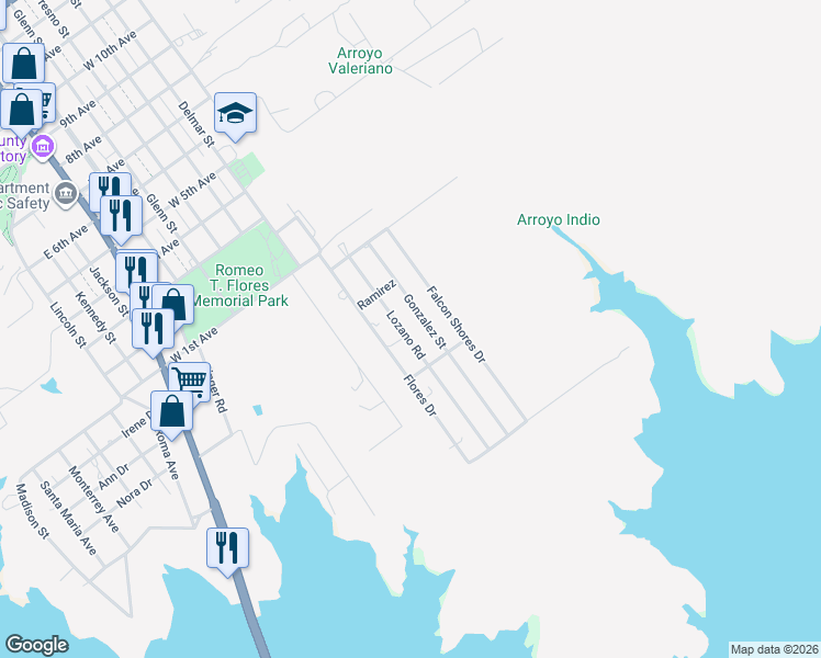 map of restaurants, bars, coffee shops, grocery stores, and more near in Zapata