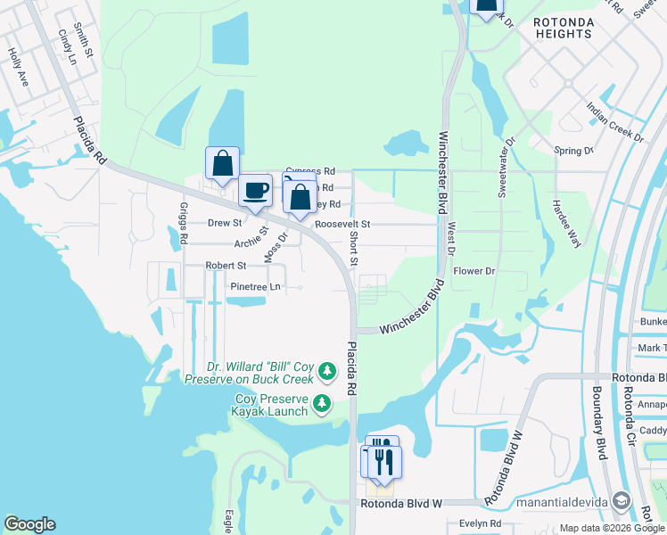 map of restaurants, bars, coffee shops, grocery stores, and more near 9135 Short Street in Englewood