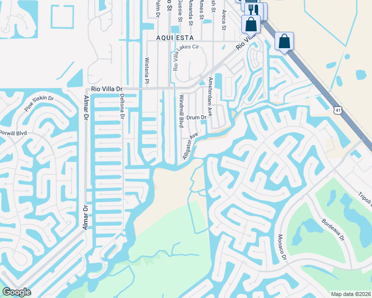 map of restaurants, bars, coffee shops, grocery stores, and more near 20 Alligator Avenue in Punta Gorda