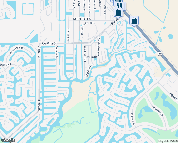 map of restaurants, bars, coffee shops, grocery stores, and more near 20 Alligator Avenue in Punta Gorda