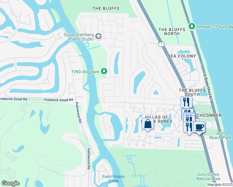 map of restaurants, bars, coffee shops, grocery stores, and more near 127 Harbourside Circle in Jupiter