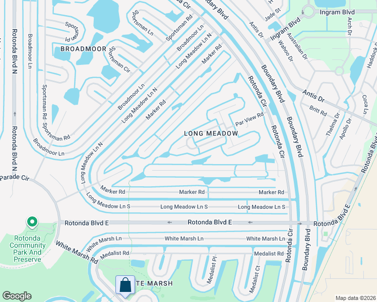 map of restaurants, bars, coffee shops, grocery stores, and more near 51 Par View Road in Rotonda West