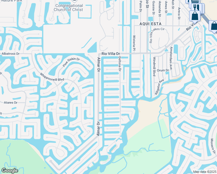 map of restaurants, bars, coffee shops, grocery stores, and more near 751 Long Beach Court in Punta Gorda