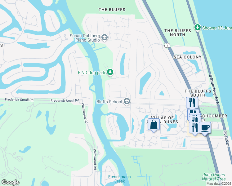 map of restaurants, bars, coffee shops, grocery stores, and more near 112 Inner Harbour Way in Jupiter