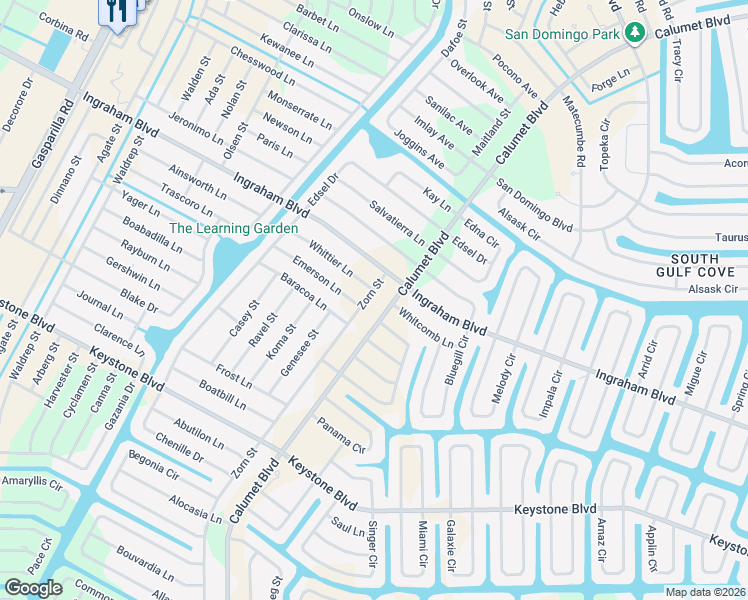 map of restaurants, bars, coffee shops, grocery stores, and more near 9132 Zorn Street in Port Charlotte