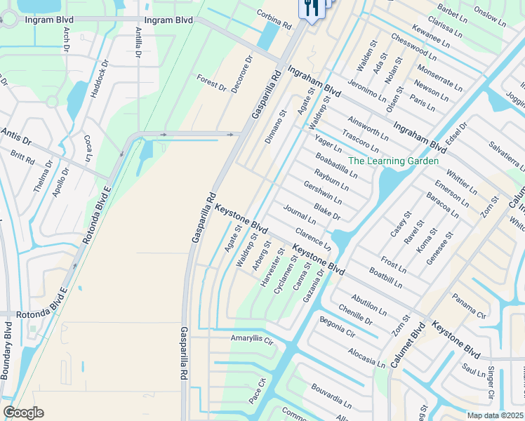 map of restaurants, bars, coffee shops, grocery stores, and more near 13257 Clarence Lane in Port Charlotte