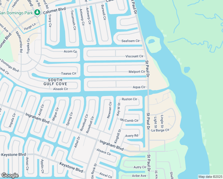 map of restaurants, bars, coffee shops, grocery stores, and more near 15842 Aqua Circle in Port Charlotte