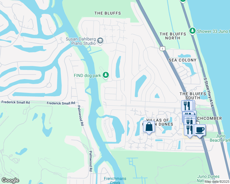 map of restaurants, bars, coffee shops, grocery stores, and more near 127 Harbourside Circle in Jupiter