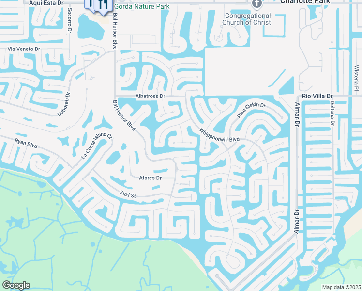 map of restaurants, bars, coffee shops, grocery stores, and more near 1429 Blue Jay Court in Punta Gorda