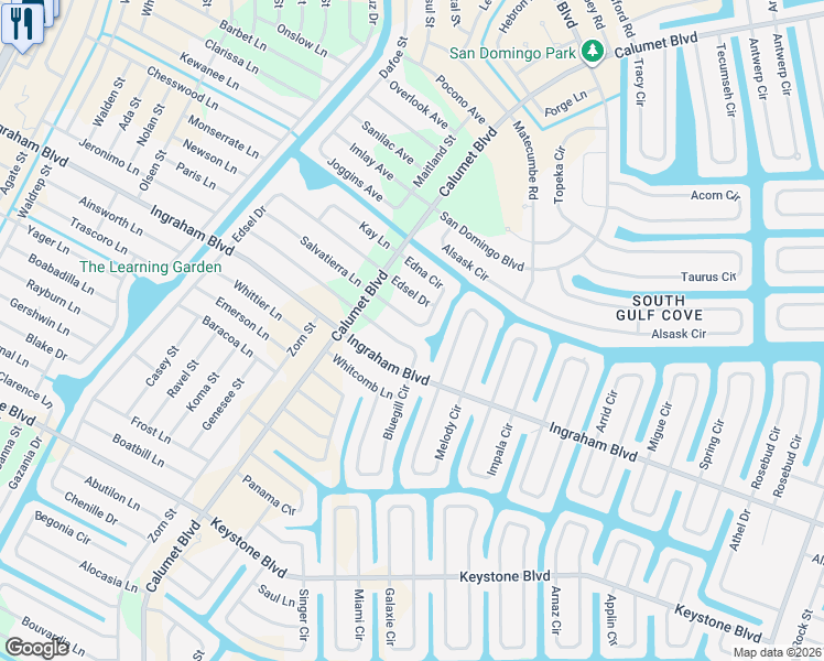map of restaurants, bars, coffee shops, grocery stores, and more near 14367 Barbarossa Lane in Port Charlotte