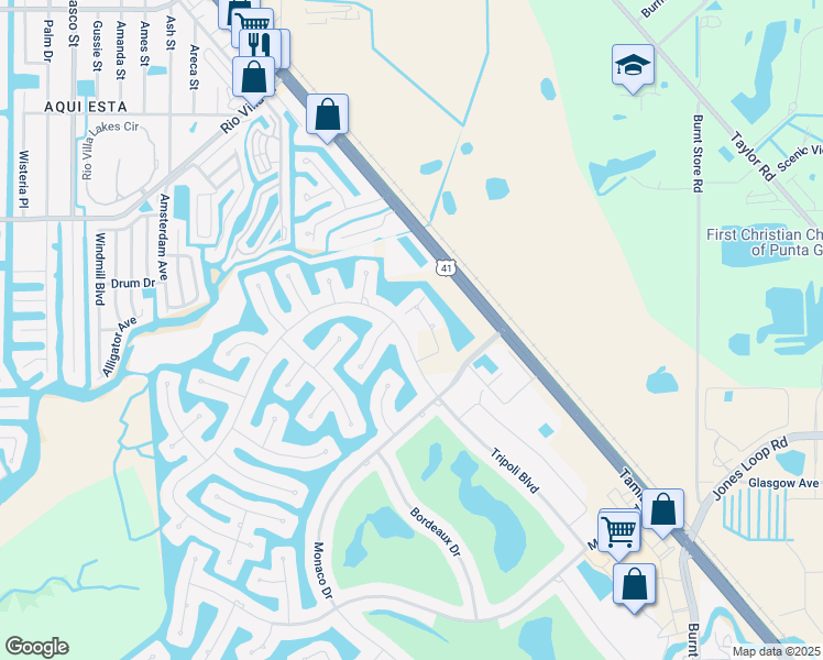 map of restaurants, bars, coffee shops, grocery stores, and more near 3615 Tripoli Boulevard in Punta Gorda