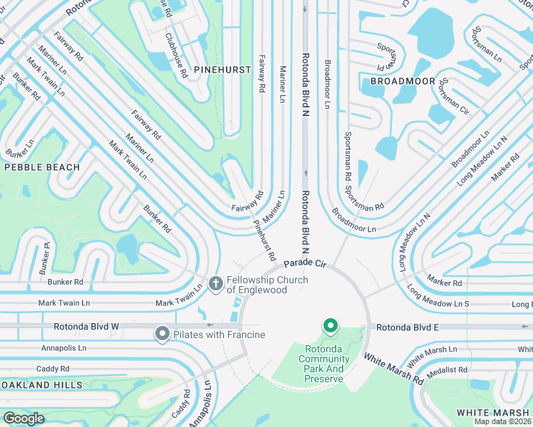 map of restaurants, bars, coffee shops, grocery stores, and more near 149 Mariner Lane in Rotonda West