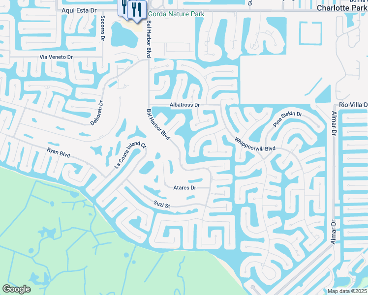 map of restaurants, bars, coffee shops, grocery stores, and more near 3670 Bal Harbor Boulevard in Punta Gorda