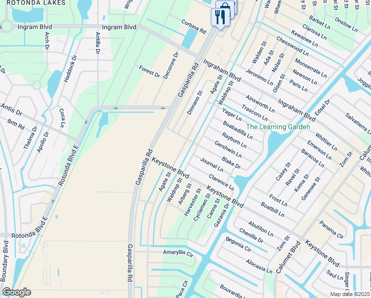 map of restaurants, bars, coffee shops, grocery stores, and more near 13257 Blake Drive in Port Charlotte