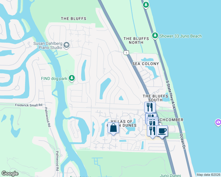 map of restaurants, bars, coffee shops, grocery stores, and more near 198 Beach Summit Court in Jupiter