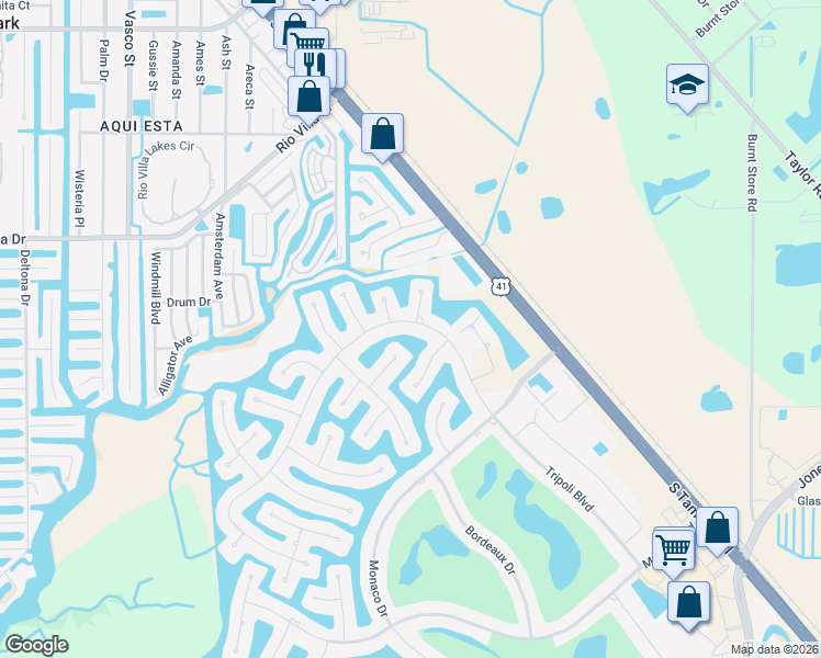 map of restaurants, bars, coffee shops, grocery stores, and more near 3561 Tripoli Blvd in Punta Gorda