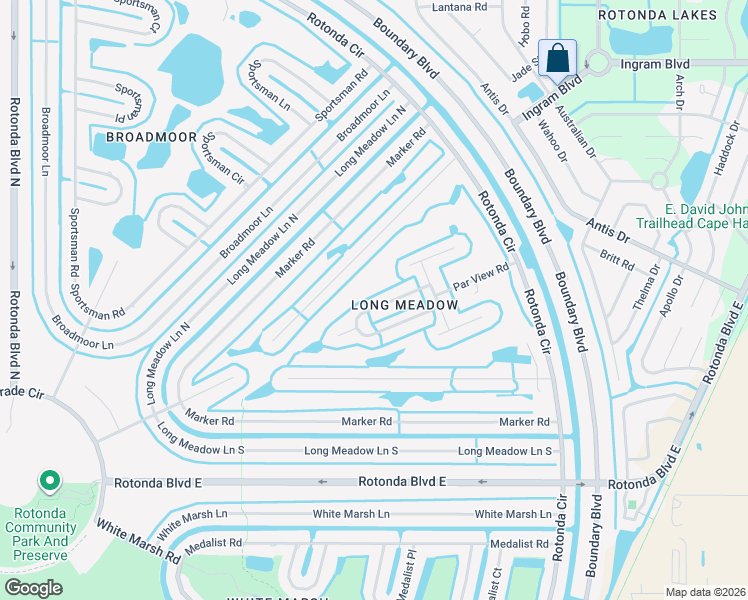 map of restaurants, bars, coffee shops, grocery stores, and more near 19 Par View Road in Rotonda West