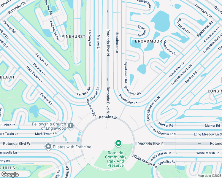 map of restaurants, bars, coffee shops, grocery stores, and more near 166 Rotonda Blvd N in Rotonda West