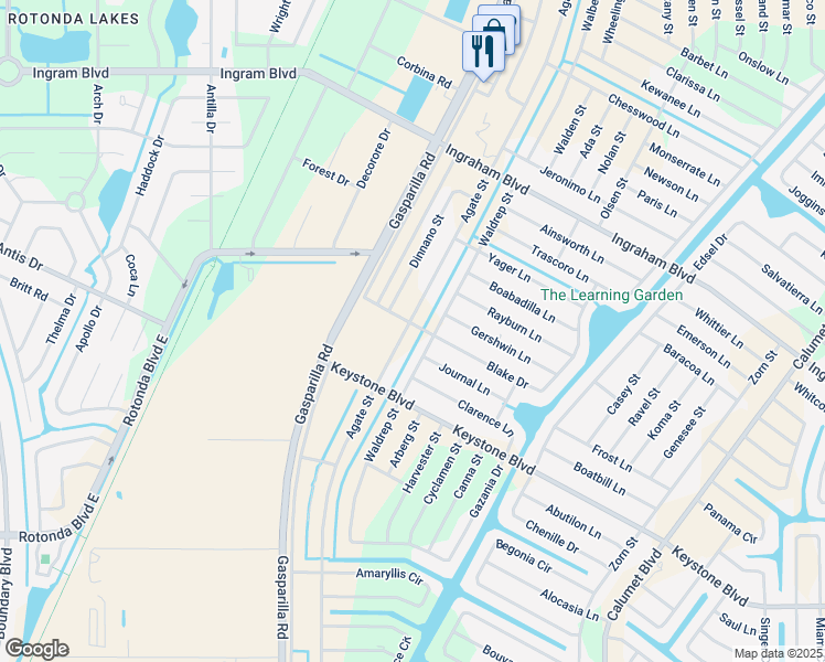 map of restaurants, bars, coffee shops, grocery stores, and more near 13257 Blake Drive in Port Charlotte