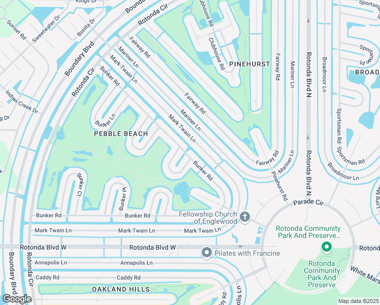 map of restaurants, bars, coffee shops, grocery stores, and more near 183 Bunker Road in Rotonda West