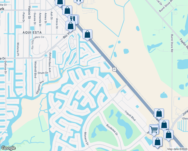 map of restaurants, bars, coffee shops, grocery stores, and more near 3561 Tripoli Boulevard in Punta Gorda