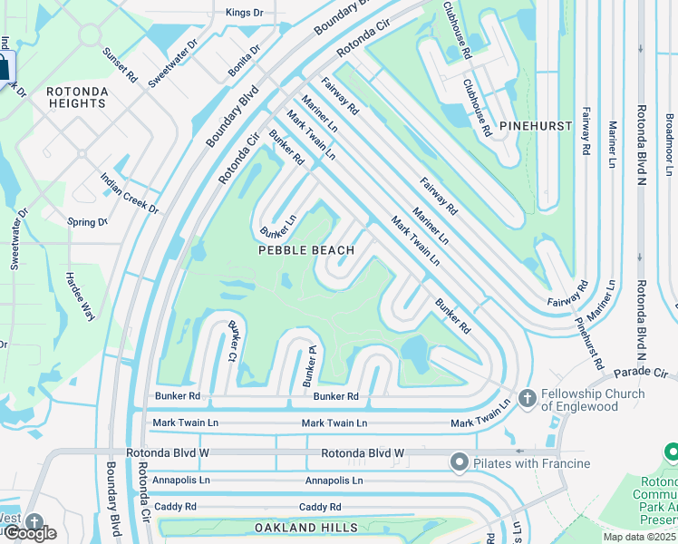 map of restaurants, bars, coffee shops, grocery stores, and more near 23 Bunker Circle in Rotonda West