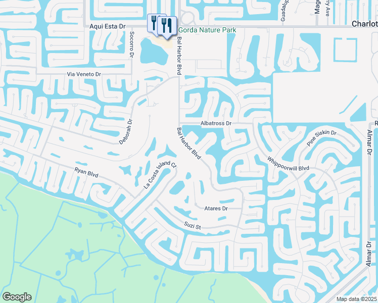 map of restaurants, bars, coffee shops, grocery stores, and more near 3600 Bal Harbor Boulevard in Punta Gorda