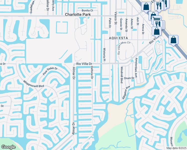 map of restaurants, bars, coffee shops, grocery stores, and more near 4120 Deltona Drive in Punta Gorda