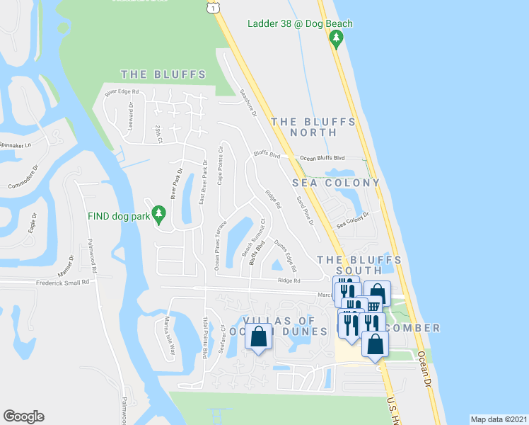 map of restaurants, bars, coffee shops, grocery stores, and more near 113 Beach Summit Court in Jupiter