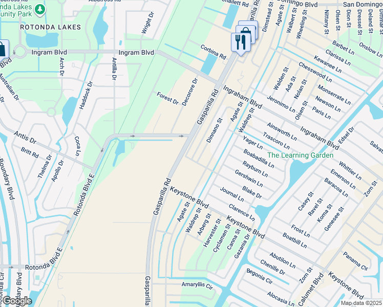 map of restaurants, bars, coffee shops, grocery stores, and more near 8648 Wiltshire Drive in Port Charlotte