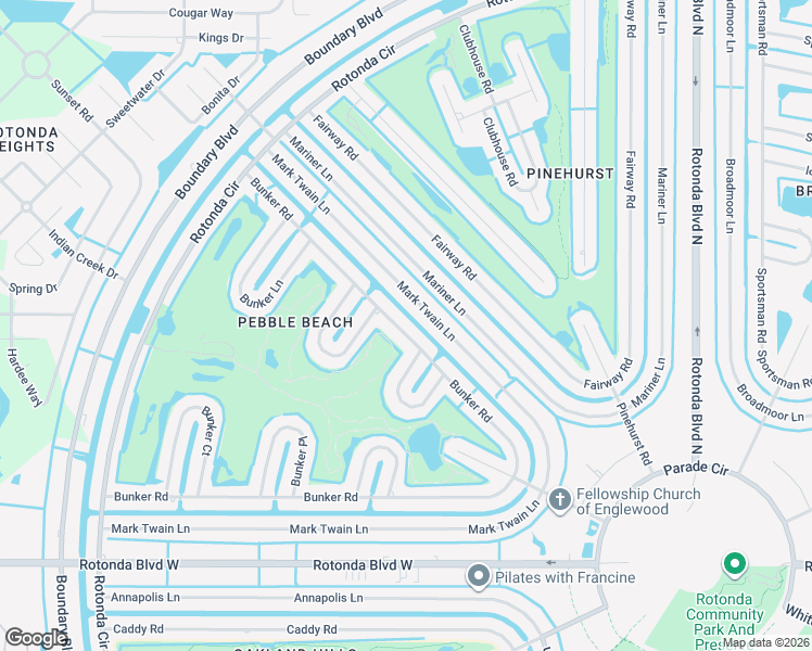 map of restaurants, bars, coffee shops, grocery stores, and more near 197 Bunker Road in Rotonda West