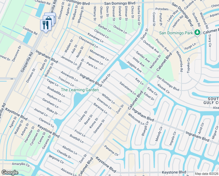 map of restaurants, bars, coffee shops, grocery stores, and more near 14138 Ingraham Boulevard in Port Charlotte