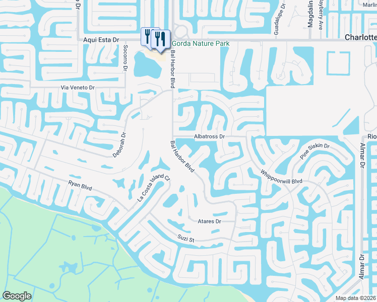 map of restaurants, bars, coffee shops, grocery stores, and more near 3600 Bal Harbor Boulevard in Punta Gorda
