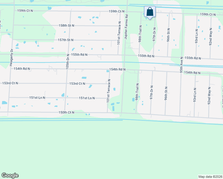 map of restaurants, bars, coffee shops, grocery stores, and more near 15274 101st Terrace North in Jupiter