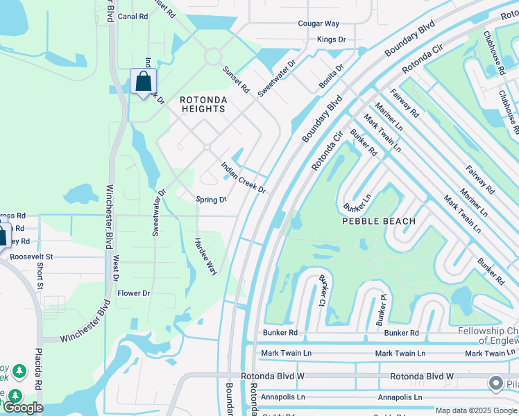map of restaurants, bars, coffee shops, grocery stores, and more near 187 Sunset Road in Rotonda West